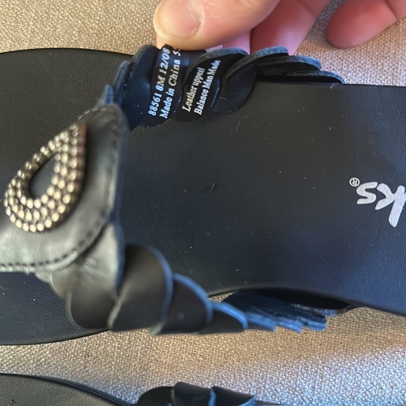 Clarks Women’s Leather Braided Slip On Sandals Flats Black Size 8 - Picture 5 of 8